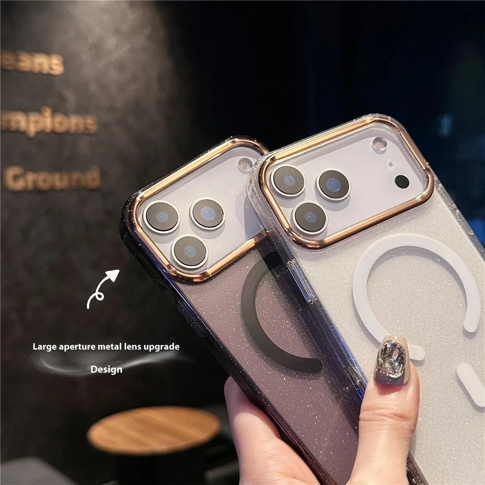 For iPhone 17 Pro Max Case Compatible with MagSafe PC + TPU + Acrylic Anti-Drop IMD Phone Cover - Green - 2