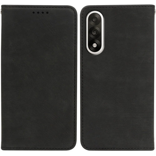 For OnePlus Ace 5 Ultra 5G / Nord 5 5G Case Strong Magnetic Leather Wallet Phone Cover with Striped Texture - Black - 1