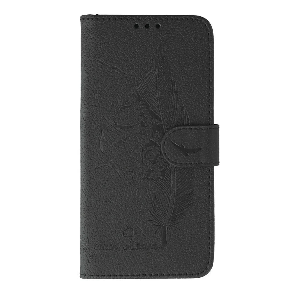 For OnePlus Ace 5 Ultra 5G / Nord 5 5G Case Feather Imprint PU Leather Wallet Phone Cover - Black - 4