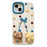 For iPhone 15 Silicone Case Cute Dot Pendant Bear Design Shockproof Phone Back Cover - 1