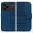 For iPhone 17 Pro Max Case Rhombus Pattern Leather Wallet Phone Cover with Wrist Strap - Blue - 1