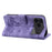 For iPhone 17 Pro Max Case Cherry Blossom Cat Imprinted Leather Phone Cover with Wrist Strap - Purple - 3