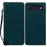 For iPhone Air Case Lines Pattern Wallet Leather Phone Cover with Strap - Green - 1
