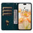 For iPhone Air Case Lines Pattern Wallet Leather Phone Cover with Strap - Green - 2
