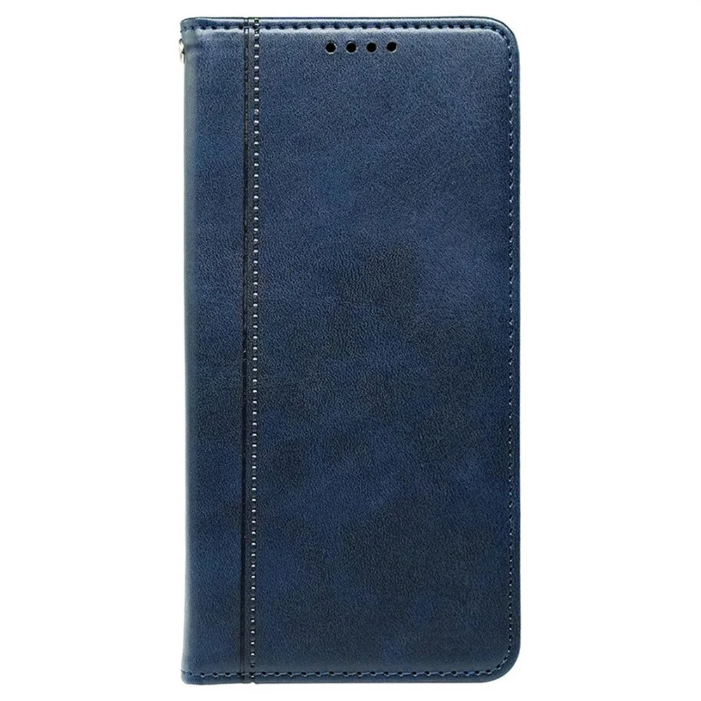 For OnePlus 13T 5G Case Hidden Magnetic Closure Calf Texture Leather Phone Cover - Blue - 4