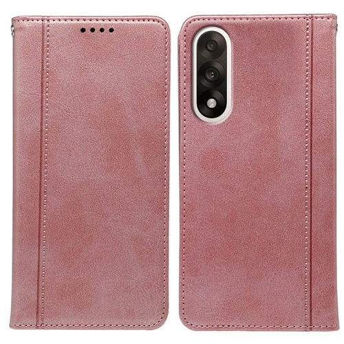 For OnePlus Ace 5 Ultra 5G / Nord 5 5G Case Hidden Magnetic Closure Calf Texture Leather Phone Cover - Rose Gold - 1