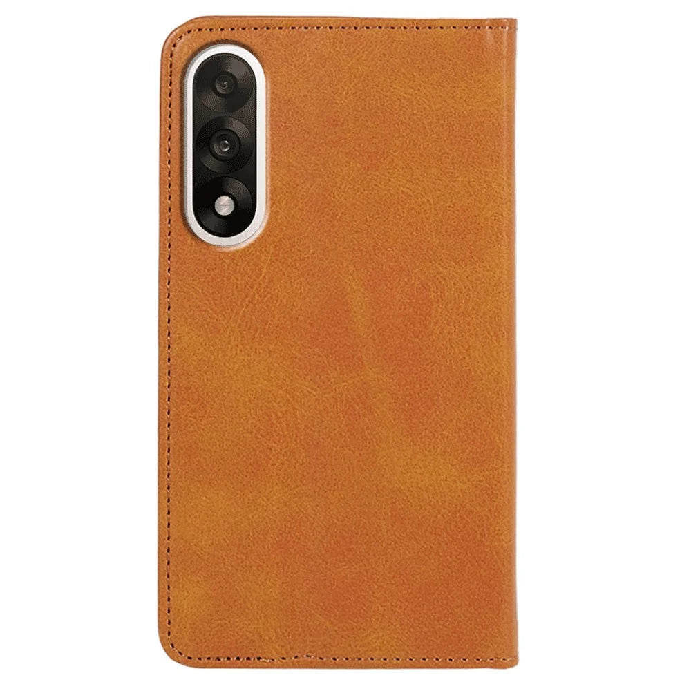 For OnePlus Ace 5 Ultra 5G / Nord 5 5G Case Strong Magnetic PU Leather Phone Cover Calf Texture - Khaki - 7