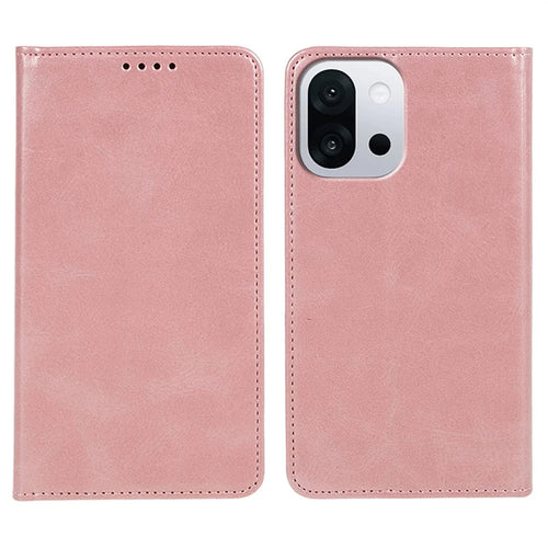For OnePlus 13T 5G Case Strong Magnetic PU Leather Phone Cover Calf Texture - Rose Gold - 1