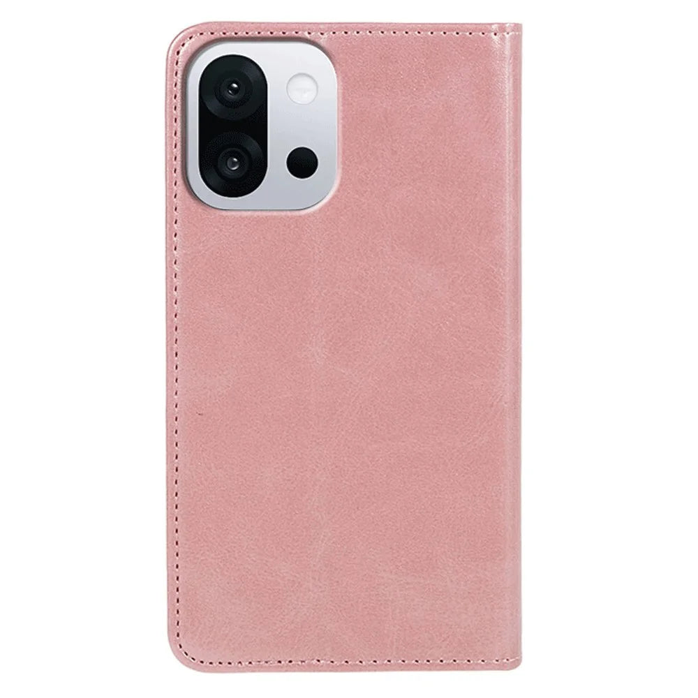 For OnePlus 13T 5G Case Strong Magnetic PU Leather Phone Cover Calf Texture - Rose Gold - 7