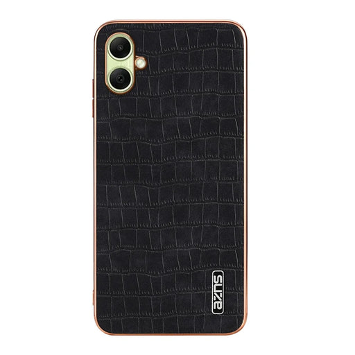 AZNS For Samsung Galaxy A08 5G / A08 4G / A07 5G / A07 4G Case Electroplating Crocodile Texture PU + TPU Phone Cover - Black - 2