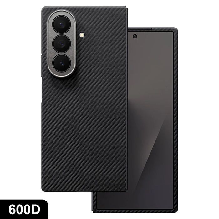 For Samsung Galaxy Z Fold7 5G Magnetic Case Precise Cutouts 600D Fine Texture Aramid Fiber Phone Cover with Metal Lens Frame - 1