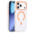 For iPhone 17 Pro Max Case Compatible with MagSafe PC + TPU Clear Phone Cover with Diamond Texture Lens Frame - Orange - 1