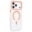 For iPhone 17 Pro Max Case Compatible with MagSafe PC + TPU Clear Phone Cover with Diamond Texture Lens Frame - Orange - 3