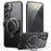 For Samsung Galaxy S25 Case Magnetic Case Drop Proof TPU PC Kickstand Phone Cover - Black - 1