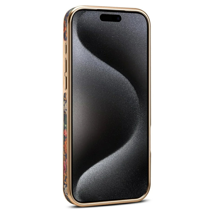 A22 For iPhone 17 Pro Max Case Compatible with MagSafe Kickstand Electroplated Floral Phone Cover - Purple - 4