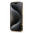 DENIOR For iPhone 17 Pro Max Case Genuine Cow Leather Coated PC + TPU Electroplating Phone Cover - Black - 3