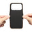 DENIOR For iPhone 17 Pro Max Case Genuine Cow Leather Coated PC + TPU Electroplating Phone Cover - Black - 6