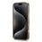 DENIOR For iPhone 17 Pro Case Pattern Printed Electroplating Leather Back Phone Cover - Blue - 3