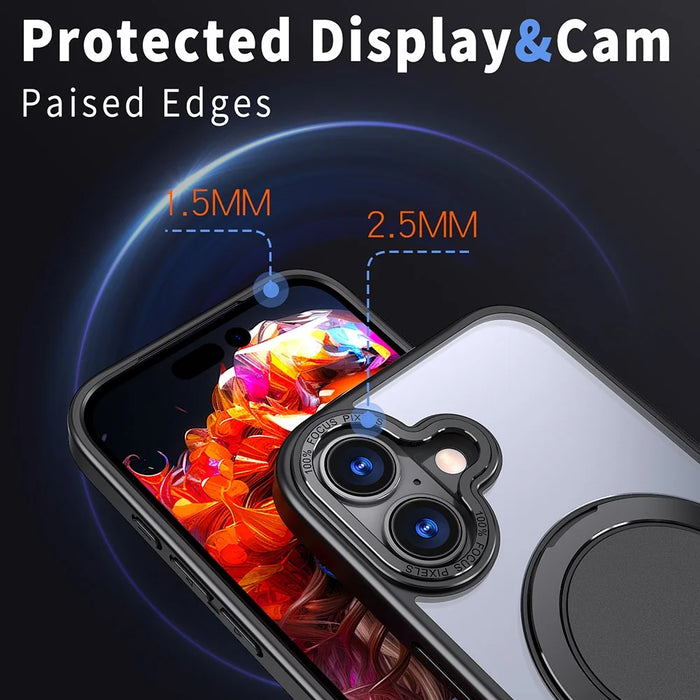 For iPhone 17 Case Compatible with MagSafe TPU + PC Kickstand Phone Cover - Black - 5