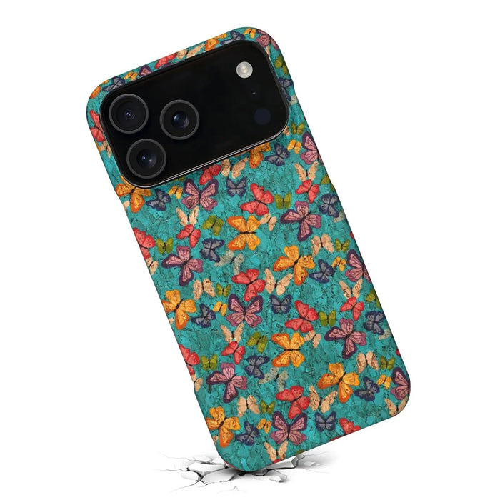 For iPhone 17 Pro Max Case Pattern Printed PU Leather + PC Phone Cover - Blue - 4