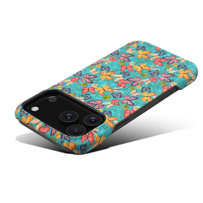 For iPhone 17 Pro Max Case Pattern Printed PU Leather + PC Phone Cover - Blue - 5