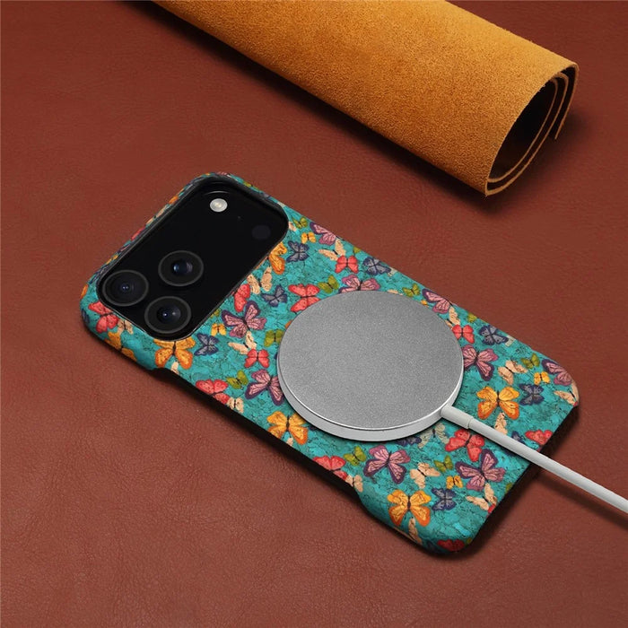 For iPhone 17 Pro Max Case Pattern Printed PU Leather + PC Phone Cover - Blue - 6