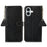 For iPhone 17 Case RFID Blocking Genuine Cow Leather Phone Cover Litchi Texture - Black - 1