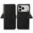 For iPhone 18 Pro Max / 17 Pro Max Case RFID Blocking Genuine Cow Leather Phone Cover Litchi Texture - Black - 1