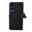 For Sony Xperia 1 VII Case RFID Blocking Genuine Cow Leather Phone Cover Litchi Texture - Black - 7