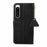 For Sony Xperia 5 IV 5G Case RFID Blocking Genuine Cow Leather Phone Cover Litchi Texture - Black - 7