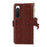 For Sony Xperia 10 IV 5G Case RFID Blocking Genuine Cow Leather Phone Case Ostrich Texture - Coffee - 7