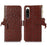 For Sony Xperia 5 IV 5G Case RFID Blocking Genuine Cow Leather Phone Case Ostrich Texture - Coffee - 1