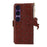 For Sony Xperia 1 VII Case RFID Blocking Genuine Cow Leather Phone Case Ostrich Texture - Coffee - 7