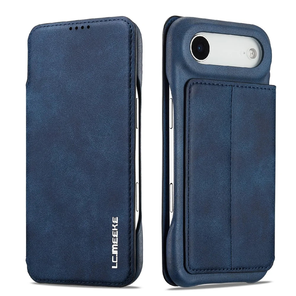 LC.IMEEKE For iPhone Air Case Card Holder Stand Leather Phone Cover - Blue - 1