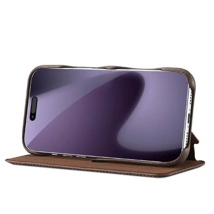 LC.IMEEKE For iPhone 18 Pro / 17 Pro Case Card Holder Stand Leather Phone Cover - Coffee - 3