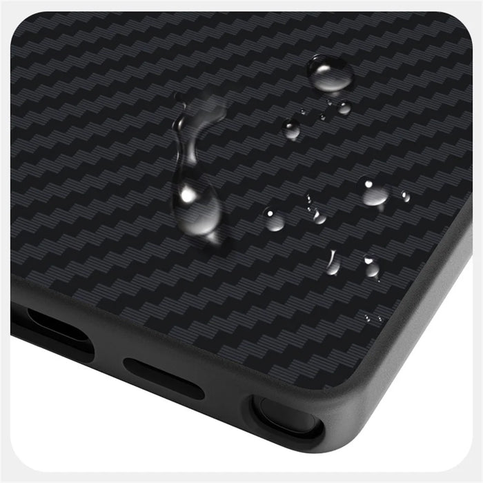 ABEEL For Samsung Galaxy S25 FE Magnetic Case Carbon Fiber Texture Back Cover - Black - 4