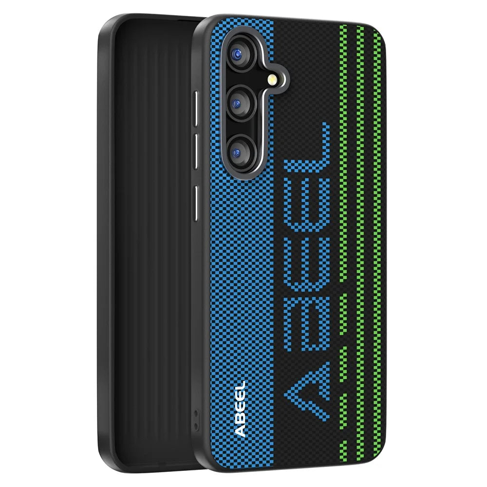 ABEEL For Samsung Galaxy S25 FE Magnetic Case Micro-Embossing 6D Printed PC TPU Aluminum Alloy Leather Phone Cover - Outstanding No. 1 - 2