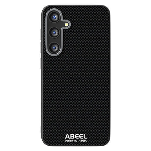 ABEEL For Samsung Galaxy S25 FE Magnetic Case Printed PC TPU Aluminum Alloy Leather Phone Cover - Black - 1