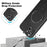For iPhone 13 Case with Kickstand Carbon Fiber Texture PC + TPU Phone Cover - Black - 4