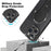 For iPhone 12 Pro Case with Kickstand Carbon Fiber Texture PC + TPU Phone Cover - Black - 4