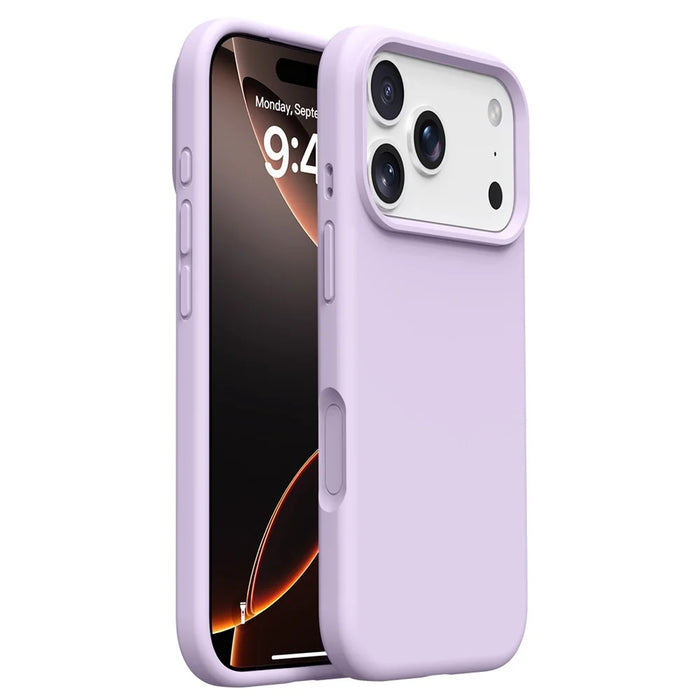 For iPhone 18 Pro / 17 Pro Case Soft Microfiber Lining Liquid Silicone + PC Phone Cover - Bean Purple - 1
