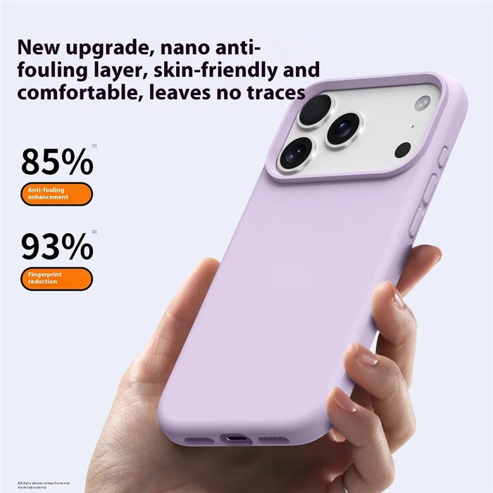 For iPhone 18 Pro / 17 Pro Case Soft Microfiber Lining Liquid Silicone + PC Phone Cover - Bean Purple - 6