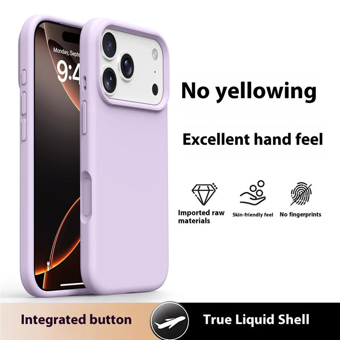 For iPhone 18 Pro Max / 17 Pro Max Case Soft Microfiber Lining Liquid Silicone + PC Phone Cover - Bean Purple - 2