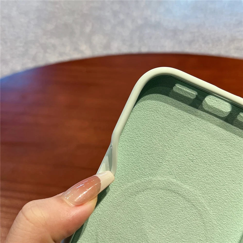 For iPhone 16 Pro Max Case Compatible with MagSafe Liquid Silicone + PC Anti-Scratch Phone Cover - Light Yellow - 6