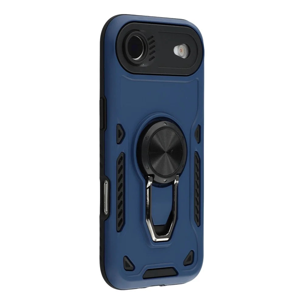For iPhone Air Case with Kickstand Shockproof TPU + PC Phone Back Cover - Navy Blue - 1