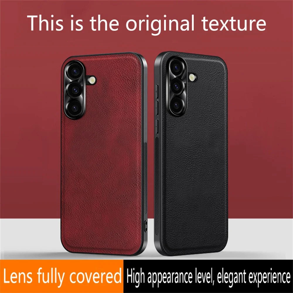 For Samsung Galaxy S25+ Case PU + TPU + PC Phone Back Cover with Metal Lens Frame - Black - 6