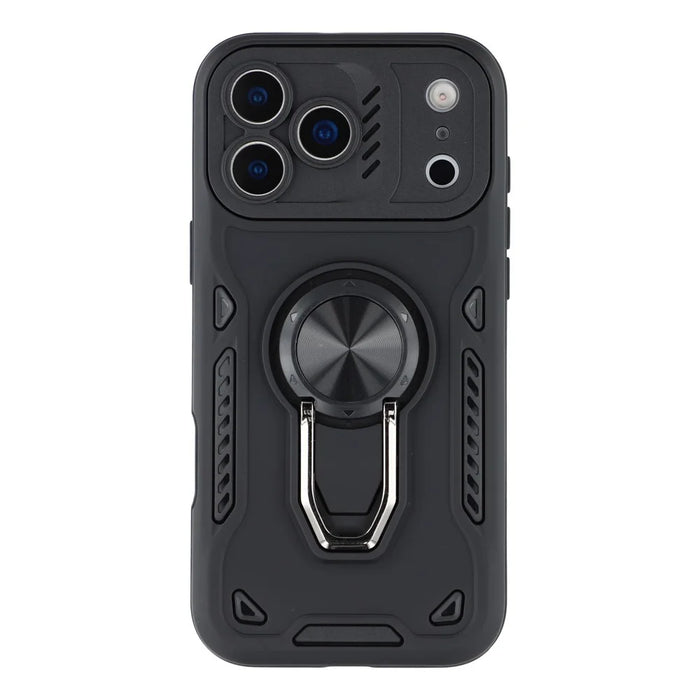 For iPhone 17 Pro Max Case with Kickstand Shockproof TPU + PC Phone Back Cover - Black - 3