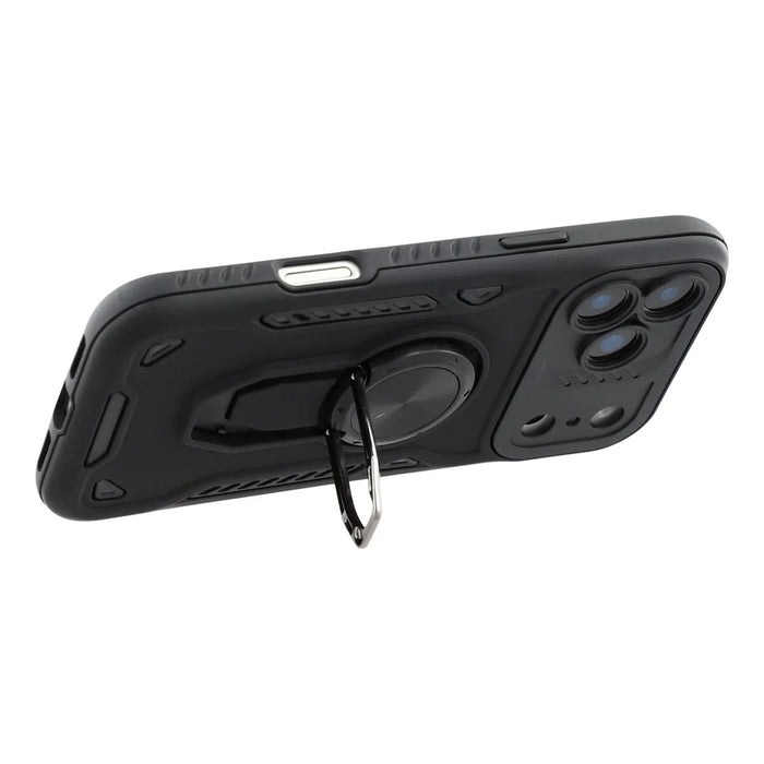 For iPhone 17 Pro Max Case with Kickstand Shockproof TPU + PC Phone Back Cover - Black - 4