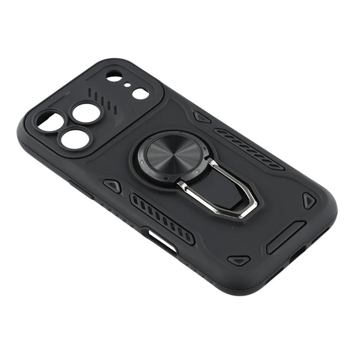 For iPhone 17 Pro Max Case with Kickstand Shockproof TPU + PC Phone Back Cover - Black - 6