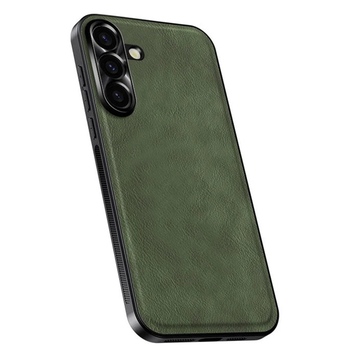 For Samsung Galaxy S24+ Case PU + TPU + PC Phone Back Cover with Metal Lens Frame - Green - 1